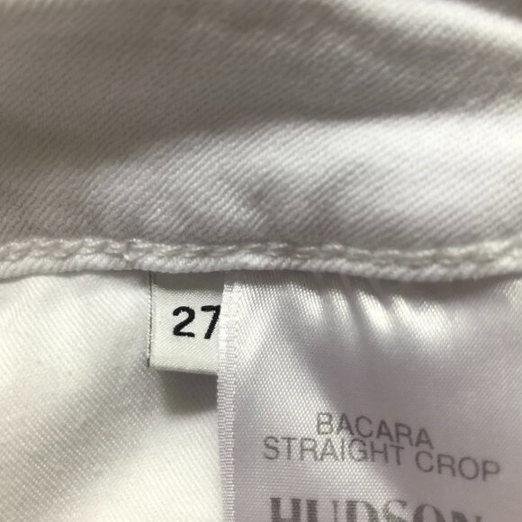 Hudson Jeans Bacara Straight Cuffed Flap Pocket Stretch White Cropped Size 27 - Picture 10 of 10
